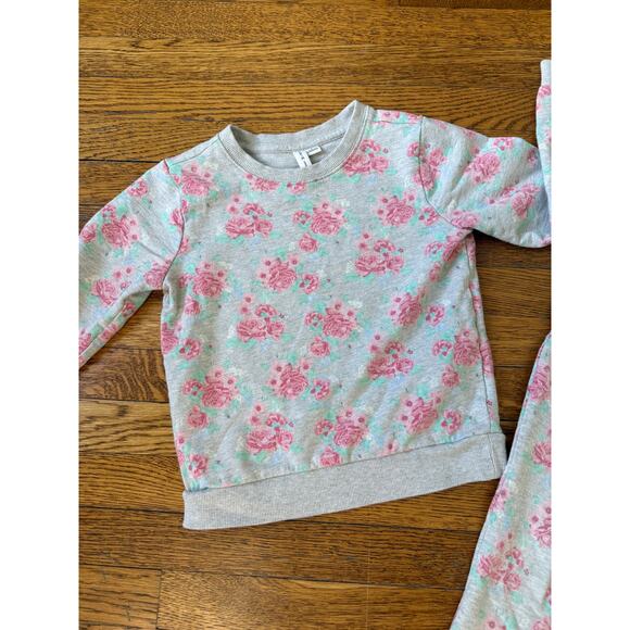 Janie and Jack Girls' Floral Sweatsuit Size 5-6 - Picture 2 of 6